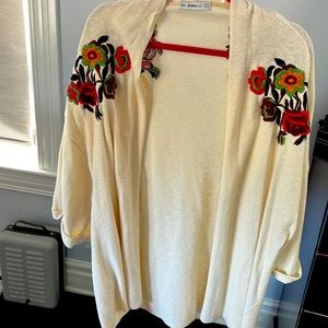 Zara offwhite open sweater
